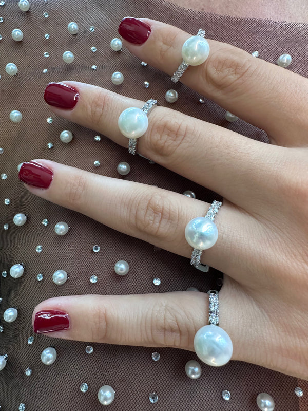 Pearl tennis ring