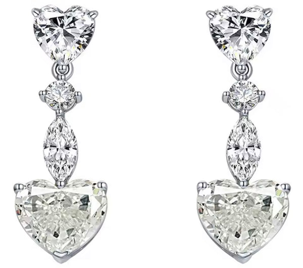 Lab Sapphire heart earring