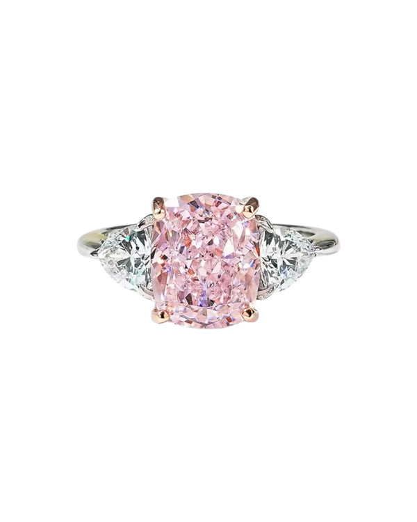 Pink moissanite ring