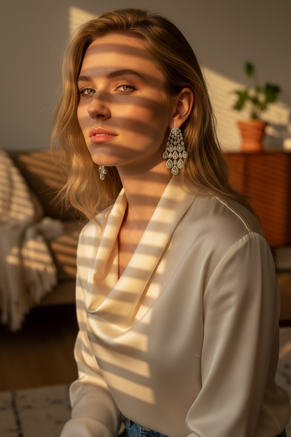 أقراط فضية مختلطة