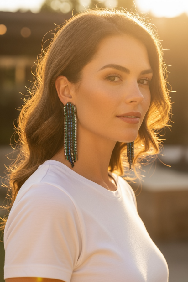 long multicolor earring